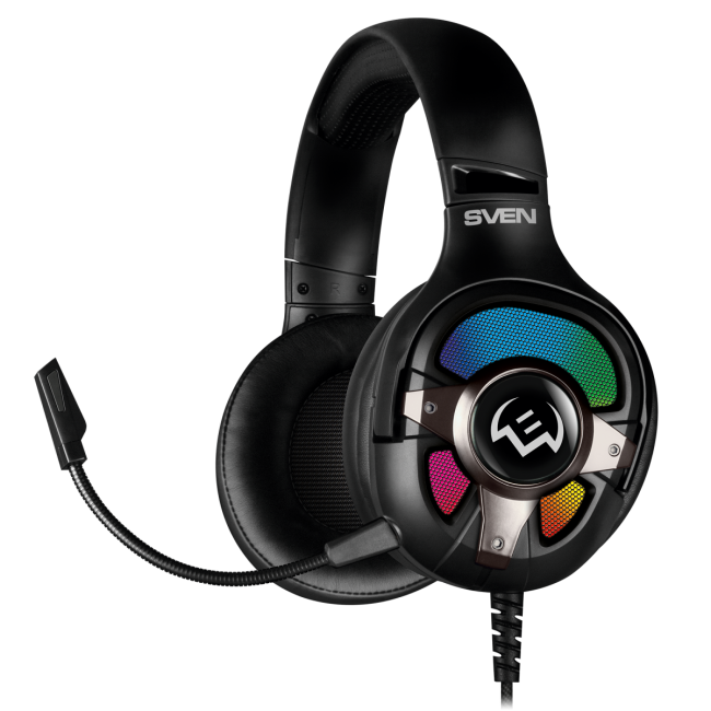Игровые наушники с микрофоном SVEN AP-U1100MV, черный (USB, RGB, 7.1) SVEN AP-U1100MV SV-020828
