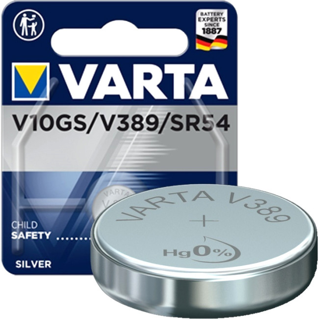 Батарейка Varta 389 BL1 Silver Oxide 1.55V (1/10/100) Varta SILVER OXIDE SR54 (00389101111)