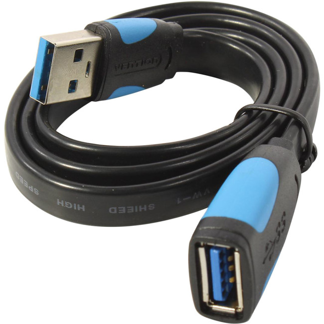 Кабель-удлинитель Vention USB 3.0 AM/AF - 0.5м плоский Vention VAS-A13-B050 Кабель-удлинитель Vention USB 3.0 AM/AF - 0.5м плоский Vention VAS-A13-B050