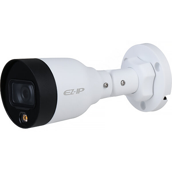 Видеокамера IP цилиндрическая, 1/2.7" 2 Мп КМОП @ 25 к/с, Full Color, 15м LED-подсветка, 0.005 Лк @F1.6, объектив 2.8 мм, DWDR, 3D DNR, H.265+/H.265/H.264/H.264+, 2 потока, Детекция движения, IP67, металл+пластик, -40~+60°C Видеокамера IP уличная цилиндри