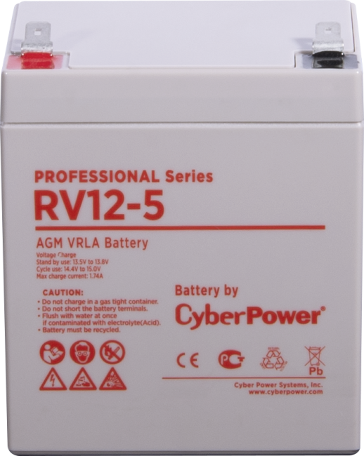 Аккумуляторная батарея PS CyberPower RV 12-5 / 12 В 5,7 Ач Батарея аккумуляторная для ИБП CyberPower Professional series RV 12-5