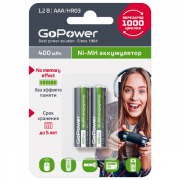 Аккумулятор бытовой GoPower HR03 AAA BL2 NI-MH 400mAh (2/20/320) блистер (2 шт.) Аккумулятор бытовой GoPower HR03 AAA (00-00018319) Аккумулятор бытовой GoPower HR03 AAA BL2 NI-MH 400mAh (2/20/320) блистер (2 шт.) Аккумулятор бытовой GoPower HR03 AAA (00-00018319)