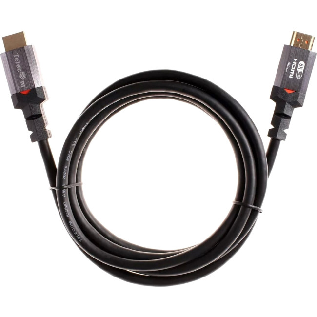Кабель HDMI 19M/M,ver. 2.1, 8K@60 Hz 2m метал разъемы, Telecom <TCG365-2M> VCOM TCG365-2M