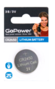 Батарейка GoPower CR2450 BL1 Lithium 3V (1/40/2000) (1 шт.) GoPower 00-00023125 Батарейка GoPower CR2450 BL1 Lithium 3V (1/40/2000) (1 шт.) GoPower 00-00023125