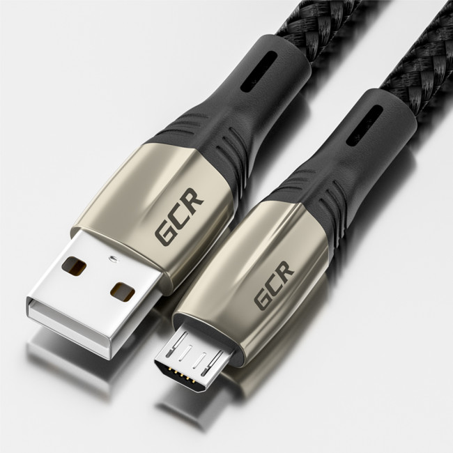 GCR Кабель 1.2m MicroUSB series MERCEDES, BLACK NYLON, быстрая зарядка, GCR-51948 Greenconnect USB 2.0 Type-AM - microUSB B 1.2м GCR Кабель 1.2m MicroUSB series MERCEDES, BLACK NYLON, быстрая зарядка, GCR-51948 Greenconnect USB 2.0 Type-AM - microUSB B 1.2м