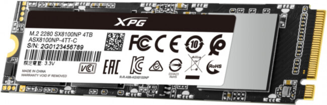 Твердотельный накопитель XPG SX8100 ASX8100NP-4TT-C Твердотельный накопитель XPG SX8100 ASX8100NP-4TT-C