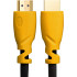 GCR Кабель 2.0m HDMI версия 1.4, черный, желтые коннекторы, OD7.3mm, 30/30 AWG, позолоченные контакты, Ethernet 10.2 Гбит/с, 3D, 4K GCR-HM340-2.0m, экран Greenconnect GCR-HM340-2.0m