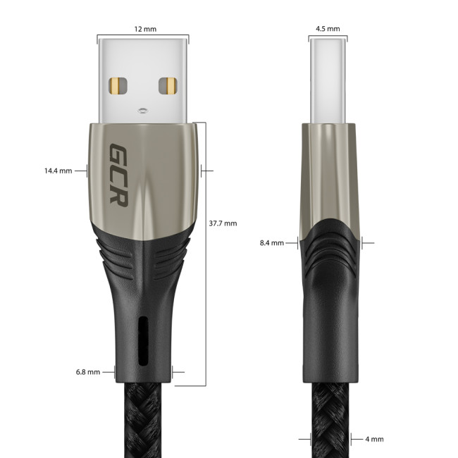 GCR Кабель 1.7m MicroUSB series MERCEDES, BLACK NYLON, быстрая зарядка, GCR-51949 Greenconnect USB 2.0 Type-AM - microUSB B 1.7м