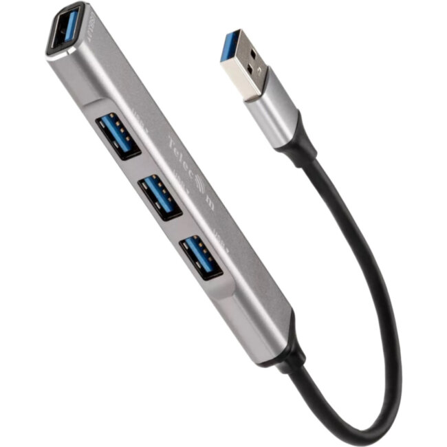 Переходник USB 3.0 -->USB3.0+3 USB2.0, Aluminum Shell, 0.2м Telecom <TA308U> VCOM TA308U