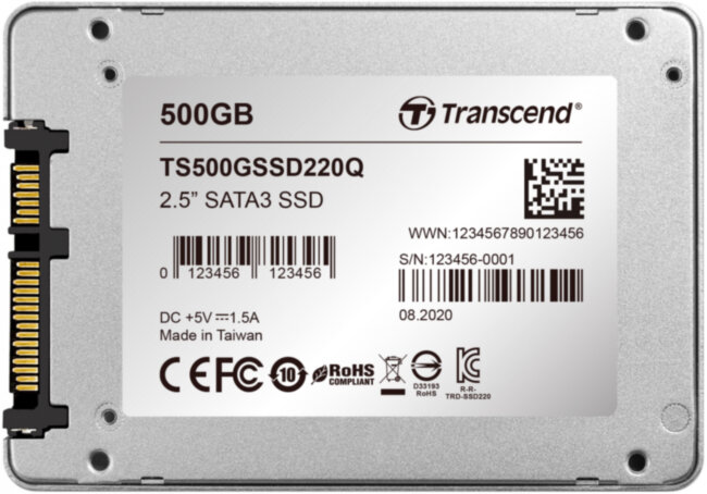 Твердотельный накопитель Transcend SSD220Q TS500GSSD220Q Твердотельный накопитель Transcend SSD220Q TS500GSSD220Q