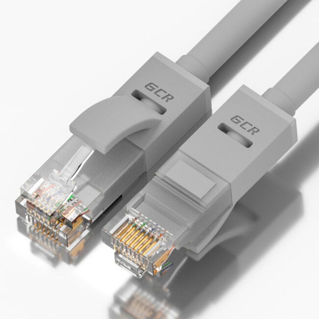 GCR Патч-корд прямой 1.0m UTP кат.5e, серый, 24 AWG, литой, ethernet high speed 1 Гбит/с, RJ45, T568B, GCR-LNC03-0.6m Greenconnect RJ45(m) - RJ45(m) Cat. 5e UTP  1м серый