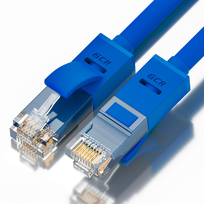 Greenconnect Патч-корд прямой 0.7m, UTP кат.5e, синий, позолоченные контакты, 24 AWG, литой, GCR-LNC01-0.7m, ethernet high speed 1 Гбит/с, RJ45, T568B Greenconnect RJ45(m) - RJ45(m) Cat. 5e U/UTP PVC 0.7м синий