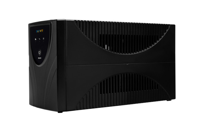 ИБП SMARTWATT UPS UNI PRO 1000, линейно-интерактивный SIN, мощность 1000/700 ВА/Вт, напольный, LED индикация, Shuko CEE7/4 - 2 шт. , IEC C13 - 3 шт., батарея 12В 7Ач 2шт., 165x393x198мм., 9.3кг., артикул 3703020400002 SMARTWATT UPS UNI PRO 1000