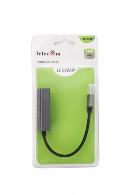 Кабель-переходник USB 3.0 (Am) --> LAN RJ-45 Ethernet 1000 Mbps, Aluminum Shell,Telecom <TU312M> VCOM TU312M Кабель-переходник USB 3.0 (Am) --> LAN RJ-45 Ethernet 1000 Mbps, Aluminum Shell,Telecom <TU312M> VCOM TU312M