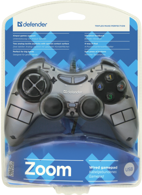 Defender Проводной геймпад Zoom USB Xinput, 10 кнопок, 2 стика Defender Zoom Defender Проводной геймпад Zoom USB Xinput, 10 кнопок, 2 стика Defender Zoom