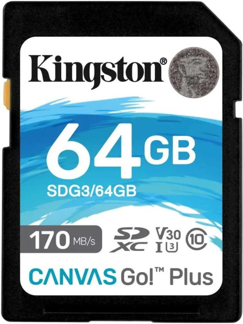Карта памяти  Kingston 64GB SDXC Canvas Go Plus 170R C10 UHS-I U3 V30 Kingston SDG3/64GB