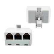 GCR Телефонный разветвитель RJ-11 6p4c, штекер на 3 гнезда, M/3xAF, белый, GA-RJ11-T-3 GreenConnect GA-RJ11-T-3
