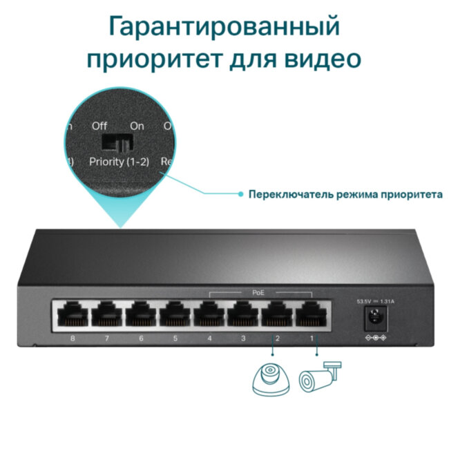 Коммутатор TP-Link TL-SF1008LP Коммутатор TP-Link TL-SF1008LP