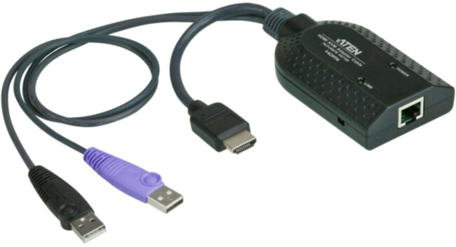Модуль удлинителя, HDMI+KBD+MOUSE USB,  50 метр., для подкл. комплекта перключат. KN2124v/2140v/4124v/4140v/2116A/2132/4116/4132; KM0532/0932/0032, макс.разреш. 1920х1200, RJ45+HD-DP+USB A-тип, Female+2xMale, без Б.П., (DDC2B) ATEN KA7168