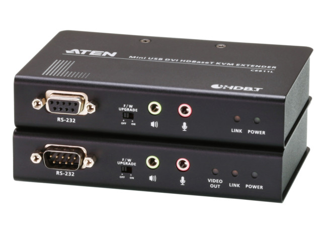 Мини USB DVI HDBaseT KVM удлинитель(1920x1200@100m) ATEN CE611