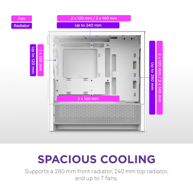 Корпус без блока питания NZXT H3 Flow CC-H31FW-01 Корпус без блока питания NZXT H3 Flow CC-H31FW-01