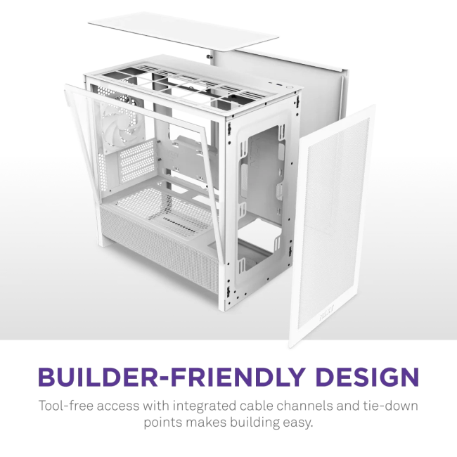 Корпус без блока питания NZXT H3 Flow CC-H31FW-01 Корпус без блока питания NZXT H3 Flow CC-H31FW-01