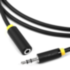 Greenconnect Удлинитель аудио 0.25m jack 3,5mm/jack 3,5mm черный, желтая окантовка, ультрагибкий, 28AWG, M/F, Premium GCR-STM1114-0.25m, экран, стерео Greenconnect 0.25m jack 3.5mm/jack 3.5mm черный