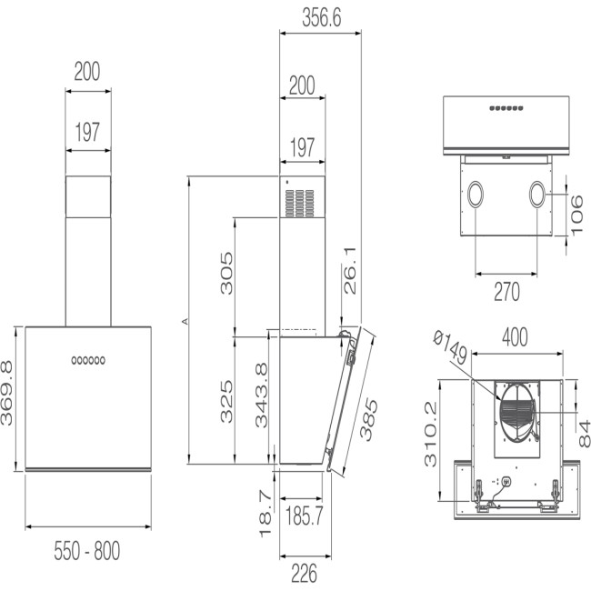 Вытяжка ELICA ELICA JUST DRY BL/A/55-PRF0193729 Вытяжка ELICA ELICA JUST DRY BL/A/55-PRF0193729