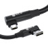 GCR Кабель PREMIUM 0.25m MicroUSB угловой двусторонний, белый, AL case черный, 28/24 AWG, GCR-55108 GreenConnect GCR-55108