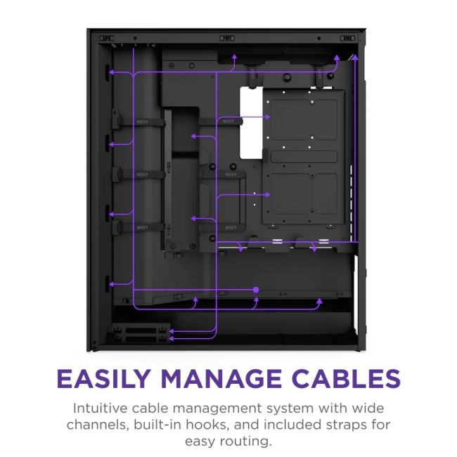 Корпус без блока питания NZXT H7 Flow RGB CM-H72FB-R1 Корпус без блока питания NZXT H7 Flow RGB CM-H72FB-R1