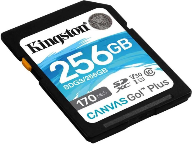 Карта памяти Kingston 56GB SDXC Canvas Go Plus 170R C10 UHS-I U3 V30 Kingston SDG3/256GB