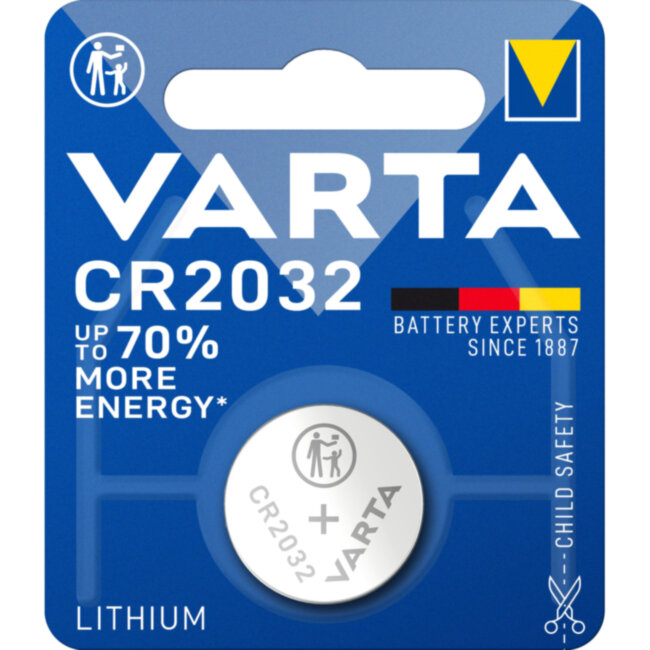 Батарейка Varta ELECTRONICS CR2032 BL1 Lithium 3V (6032) (1/10/100) Varta PRIMARY LITHIUM CR2032 (06032101401)