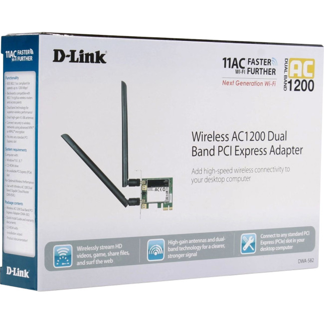 Адаптер Адаптер D-Link DWA-582 (DWA-582/RU/10/B1A) Адаптер Адаптер D-Link DWA-582 (DWA-582/RU/10/B1A)