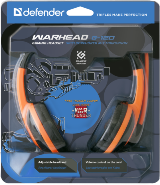 Defender Игровая гарнитура Warhead G-120 черный + оранжевый, кабель 2 м Defender Warhead G-120 Defender Игровая гарнитура Warhead G-120 черный + оранжевый, кабель 2 м Defender Warhead G-120