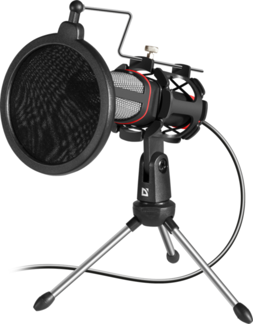 Defender Игровой стрим микрофон Forte GMC 300 3,5 мм, провод 1.5 м Defender Forte GMC 300