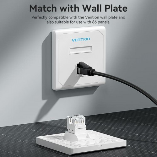 Модуль Vention Keystone Jack Cat.6 неэкранированный 180 градусов Белый Vention IRHW0 Модуль Vention Keystone Jack Cat.6 неэкранированный 180 градусов Белый Vention IRHW0