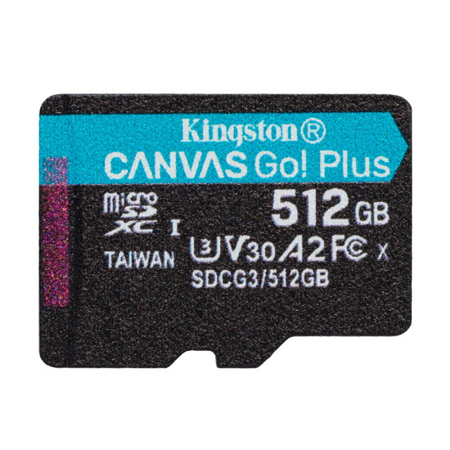 Карта памяти Kingston 512GB microSDXC Canvas Go Plus 170R A2 U3 V30 Card W/O ADP Kingston SDCG3/512GBSP