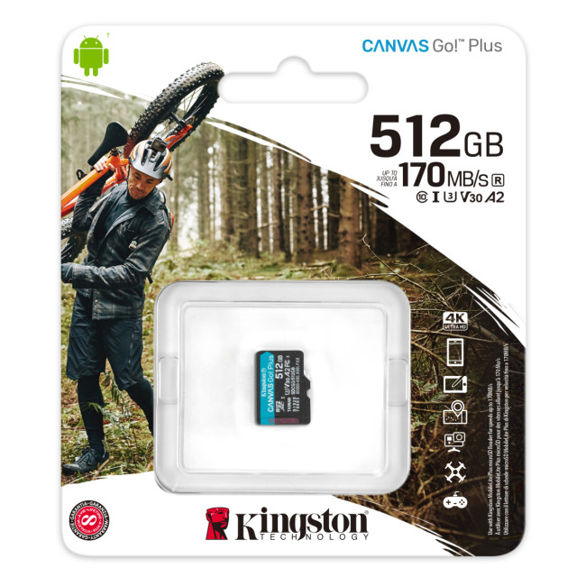 Карта памяти Kingston 512GB microSDXC Canvas Go Plus 170R A2 U3 V30 Card W/O ADP Kingston SDCG3/512GBSP Карта памяти Kingston 512GB microSDXC Canvas Go Plus 170R A2 U3 V30 Card W/O ADP Kingston SDCG3/512GBSP