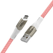 GCR Кабель 1.7m MicroUSB series MERCEDES, PINK NYLON, супер быстрая зарядка, 28/22 AWG, GCR-51955 Greenconnect  USB 2.0 Type-AM - microUSB 2.0 (m) 1.7м