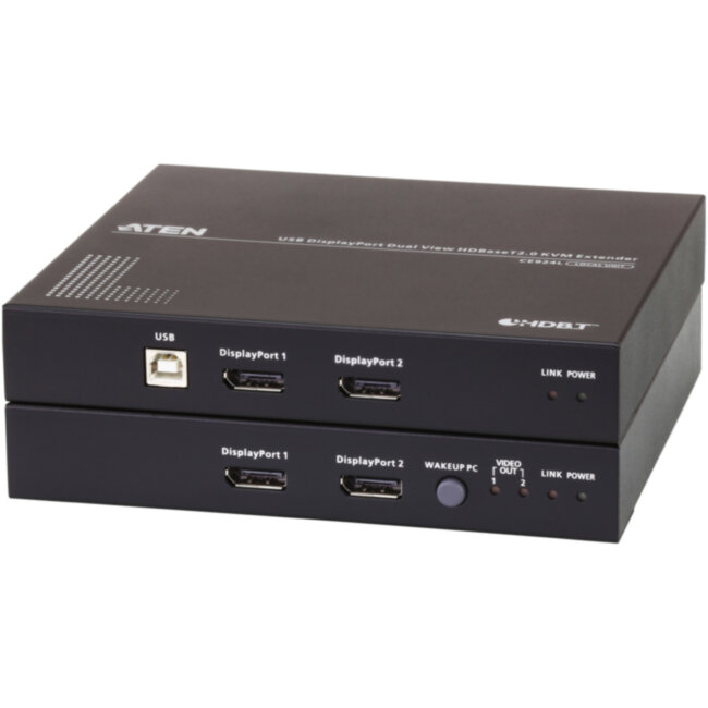 USB, Двойдной DisplayPort, КВМ-удлинитель с поддержкой HDBaseT™ 2.0 (4K@100 м) ATEN CE924