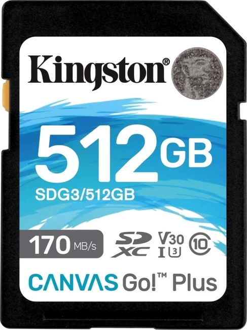 Карта памяти Kingston 512GB SDXC Canvas Go Plus 170R C10 UHS-I U3 V30 Kingston SDG3/512GB