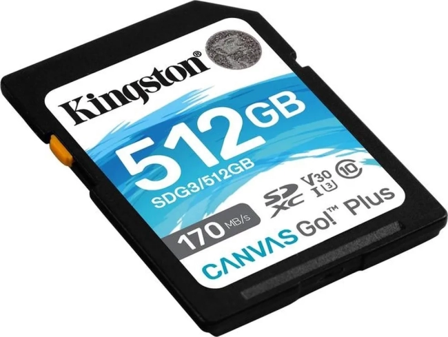 Карта памяти Kingston 512GB SDXC Canvas Go Plus 170R C10 UHS-I U3 V30 Kingston SDG3/512GB