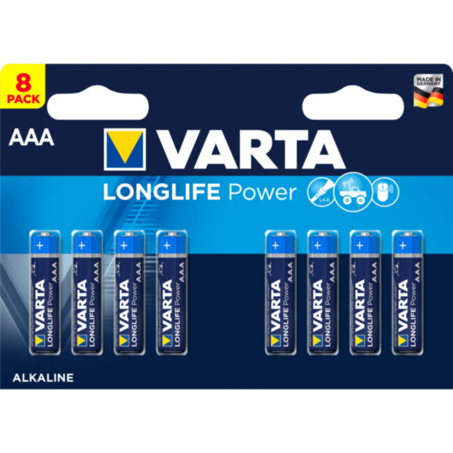 Батарейка Varta LONGLIFE POWER (HIGH ENERGY) LR03 AAA BL8 Alkaline 1.5V (4903) (8/160) VARTA 04903121418