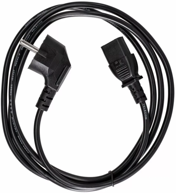 Кабель комп - розетка 220V EU (угловой)<VDE> 3GX0,75mm2, 1,8m, медь, Telecom <TY021-CU0.75-1.8M> VCOM TY021-CU0.75-1.8M