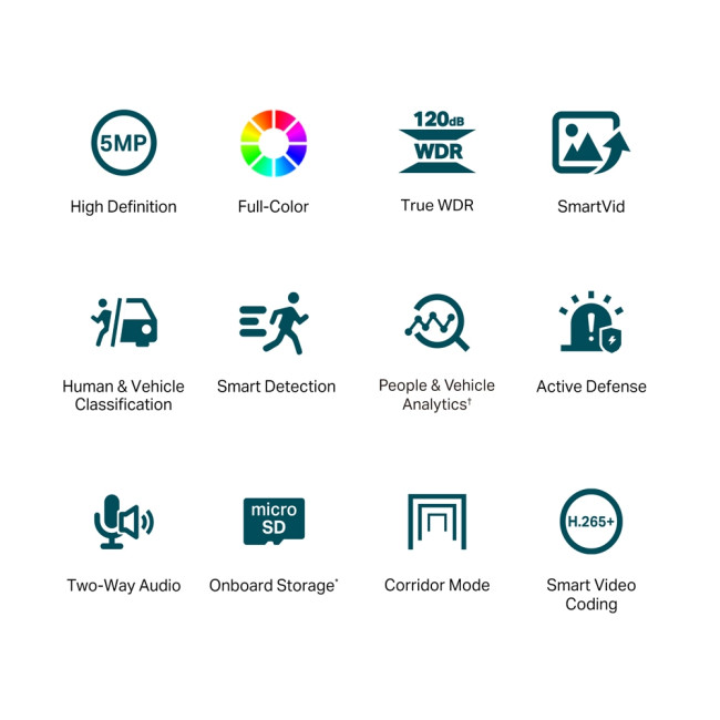 Турельная камера 5 Мп с цветным ночным видением TP-Link VIGI C450(2.8mm)