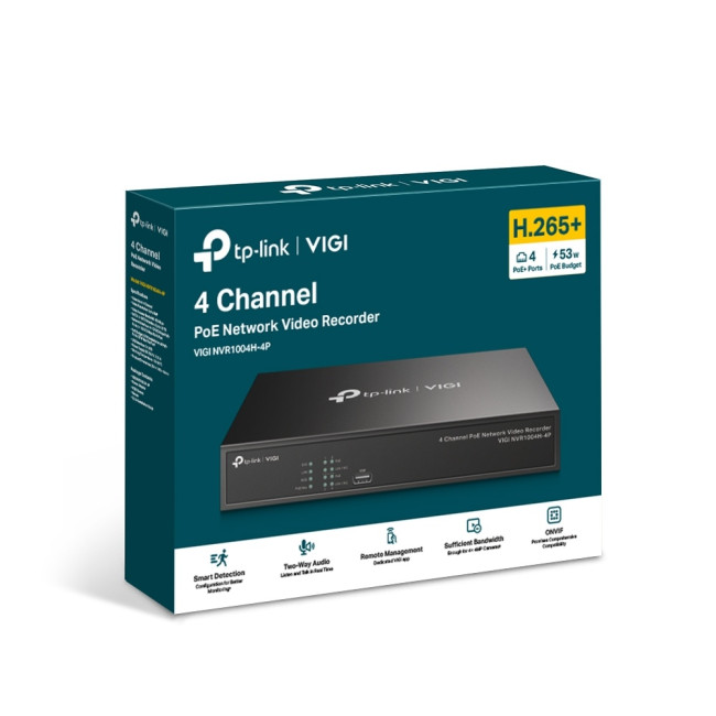 Сетевой видеорегистратор TP-Link VIGI NVR1004H-4P Сетевой видеорегистратор TP-Link VIGI NVR1004H-4P