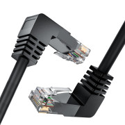 GCR Патч-корд 0.5m UTP кат.6, черный, верхний/верхний угол, литой, ethernet high speed, RJ45, T568B Greenconnect GCR-54020