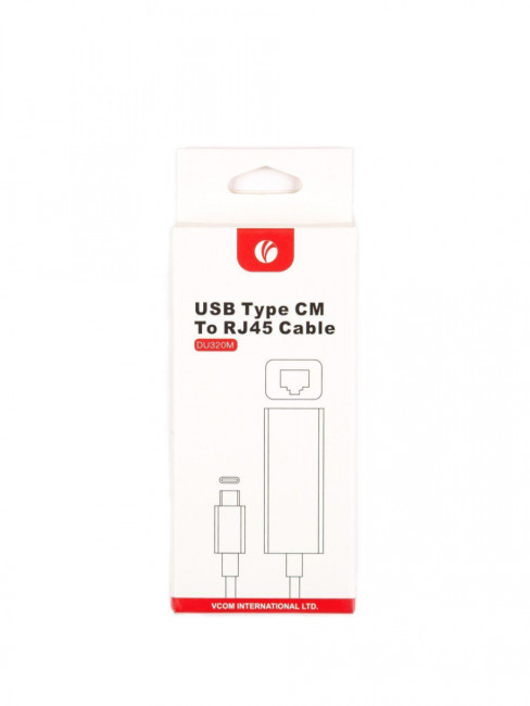Кабель-переходник USB 3.1 Type-C -->RJ-45 1000Mbps Ethernet, Aluminum Shell, 0.15м VCOM <DU320M> VCOM DU320M Кабель-переходник USB 3.1 Type-C -->RJ-45 1000Mbps Ethernet, Aluminum Shell, 0.15м VCOM <DU320M> VCOM DU320M