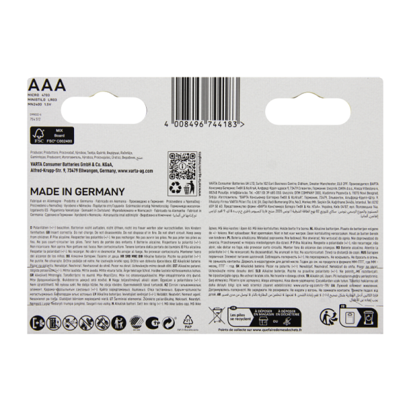Батарейка Varta LONGLIFE MAX POWER (MAX TECH) LR03 AAA BL8 Alkaline 1.5V (4703) (8/160) Varta LONGLIFE MAX POWER (MAX TECH) (04703101428) Батарейка Varta LONGLIFE MAX POWER (MAX TECH) LR03 AAA BL8 Alkaline 1.5V (4703) (8/160) Varta LONGLIFE MAX POWER (MAX TECH) (04703101428)