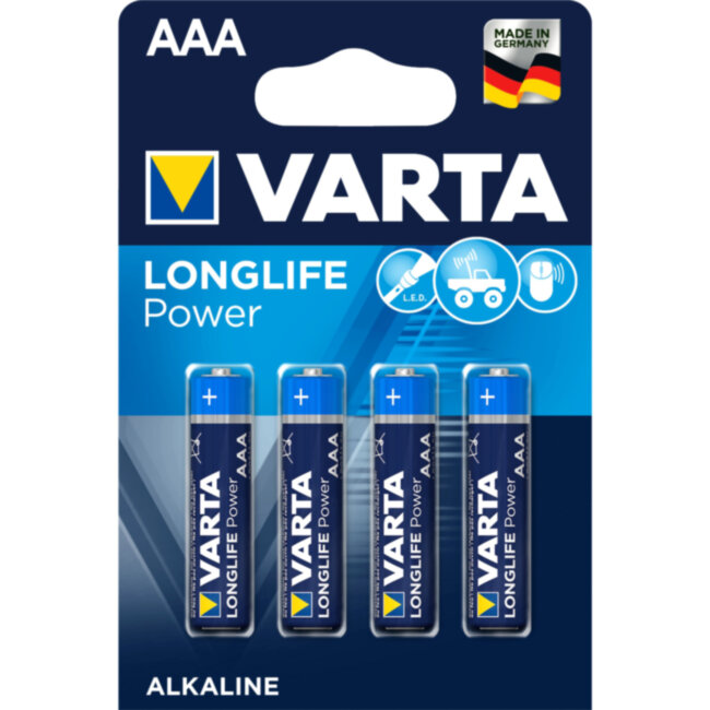 Батарейка Varta LONGLIFE POWER (HIGH ENERGY) LR03 AAA BL4 Alkaline 1.5V (4903) (4/40/200) VARTA 04903121414